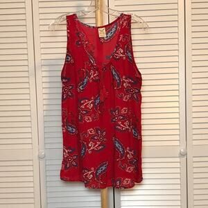 Gaded Glory Paisley V-neck Sleeveless Blouse L